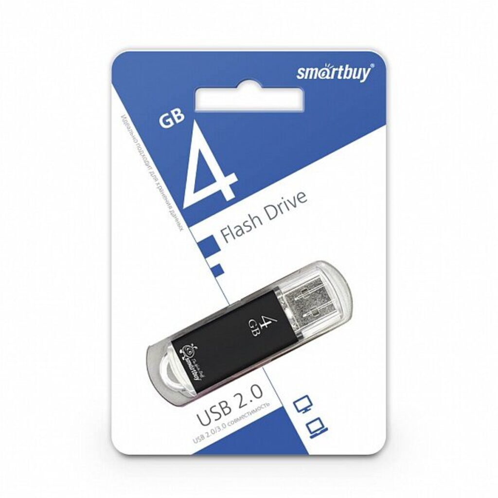Флеш-драйв   4 GB USB 2.0 Smartbuy V-Cut Black