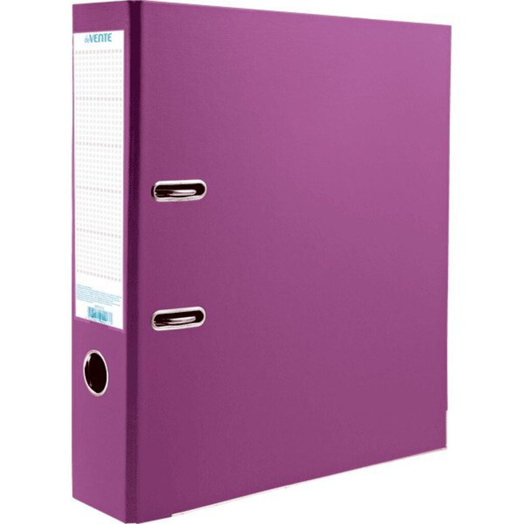 Регистратор А4  75мм, РР с 2-х сторон, фиолетовый, метал. окантовка, разобранный, карман