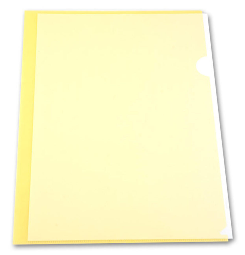 Папка уголок А4 прозр. плотн. 0,15мм желтая